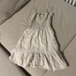 Aritzia Wilfred Cream Sleeveless Spaghetti Strap Mini Dress